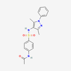 molecular formula C19H20N4O3S B3450435 N-{4-[(3,5-dimethyl-1-phenyl-1H-pyrazol-4-yl)sulfamoyl]phenyl}acetamide 