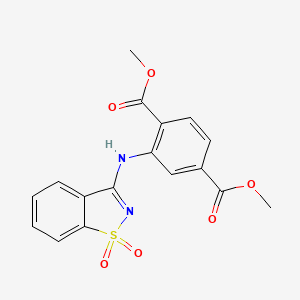 molecular formula C17H14N2O6S B3450476 dimethyl 2-[(1,1-dioxido-1,2-benzisothiazol-3-yl)amino]terephthalate 