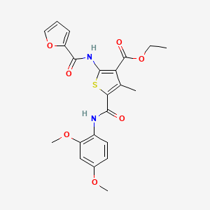 molecular formula C22H22N2O7S B3450495 Ethyl 5-[(2,4-dimethoxyphenyl)carbamoyl]-2-(furan-2-amido)-4-methylthiophene-3-carboxylate 