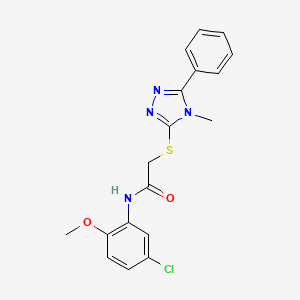 molecular formula C18H17ClN4O2S B3450501 N-(5-chloro-2-methoxyphenyl)-2-[(4-methyl-5-phenyl-4H-1,2,4-triazol-3-yl)sulfanyl]acetamide 