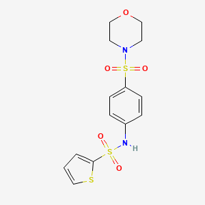 molecular formula C14H16N2O5S3 B3450543 N-[4-(morpholin-4-ylsulfonyl)phenyl]thiophene-2-sulfonamide CAS No. 6290-77-3