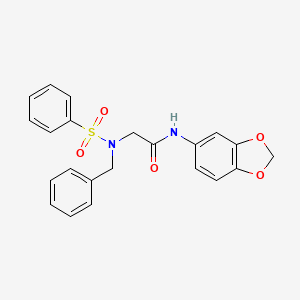 molecular formula C22H20N2O5S B3450558 N-(2H-1,3-benzodioxol-5-yl)-2-(N-benzylbenzenesulfonamido)acetamide 