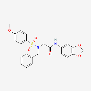 molecular formula C23H22N2O6S B3450559 N~1~-1,3-benzodioxol-5-yl-N~2~-benzyl-N~2~-[(4-methoxyphenyl)sulfonyl]glycinamide 