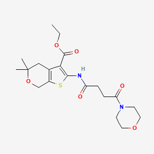molecular formula C20H28N2O6S B3450610 ethyl 5,5-dimethyl-2-{[4-(4-morpholinyl)-4-oxobutanoyl]amino}-4,7-dihydro-5H-thieno[2,3-c]pyran-3-carboxylate 