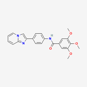 molecular formula C23H21N3O4 B3450626 N-(4-(imidazo[1,2-a]pyridin-2-yl)phenyl)-3,4,5-trimethoxybenzamide 