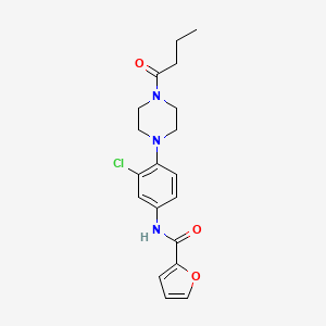 molecular formula C19H22ClN3O3 B3450630 N-[4-(4-butanoylpiperazin-1-yl)-3-chlorophenyl]furan-2-carboxamide 