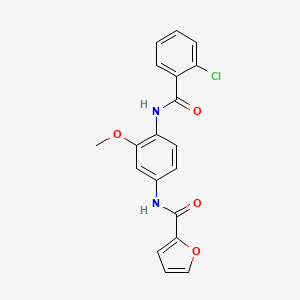 molecular formula C19H15ClN2O4 B3450638 N-{4-[(2-chlorobenzoyl)amino]-3-methoxyphenyl}-2-furamide 