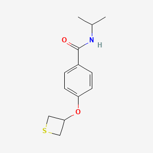 molecular formula C13H17NO2S B3450640 N-isopropyl-4-(3-thietanyloxy)benzamide 