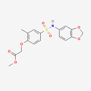 molecular formula C17H17NO7S B3450698 Methyl 2-[4-(1,3-benzodioxol-5-ylsulfamoyl)-2-methylphenoxy]acetate 