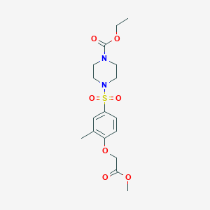 molecular formula C17H24N2O7S B3450703 ethyl 4-{[4-(2-methoxy-2-oxoethoxy)-3-methylphenyl]sulfonyl}-1-piperazinecarboxylate 
