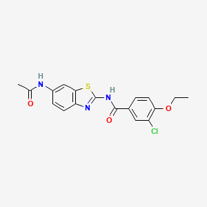 molecular formula C18H16ClN3O3S B3450716 N-[6-(acetylamino)-1,3-benzothiazol-2-yl]-3-chloro-4-ethoxybenzamide 