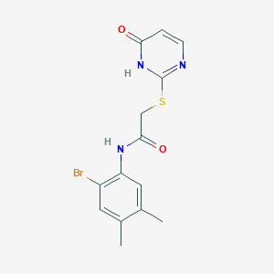 molecular formula C14H14BrN3O2S B3450739 N-(2-bromo-4,5-dimethylphenyl)-2-[(6-oxo-1,6-dihydro-2-pyrimidinyl)thio]acetamide 