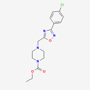 molecular formula C16H19ClN4O3 B3450746 ethyl 4-{[3-(4-chlorophenyl)-1,2,4-oxadiazol-5-yl]methyl}-1-piperazinecarboxylate 