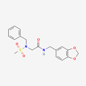 molecular formula C18H20N2O5S B3450751 N~1~-(1,3-benzodioxol-5-ylmethyl)-N~2~-benzyl-N~2~-(methylsulfonyl)glycinamide 