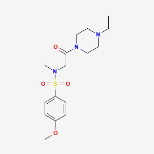 molecular formula C16H25N3O4S B3450755 N-[2-(4-Ethyl-piperazin-1-yl)-2-oxo-ethyl]-4-methoxy-N-methyl-benzenesulfonamide 