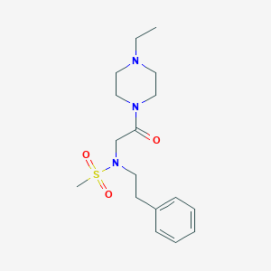 molecular formula C17H27N3O3S B3450757 N-[2-(4-ethyl-1-piperazinyl)-2-oxoethyl]-N-(2-phenylethyl)methanesulfonamide 