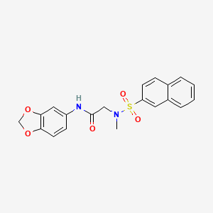 molecular formula C20H18N2O5S B3450763 N~1~-1,3-benzodioxol-5-yl-N~2~-methyl-N~2~-(2-naphthylsulfonyl)glycinamide 