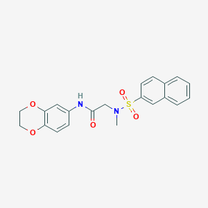 molecular formula C21H20N2O5S B3450765 N~1~-(2,3-dihydro-1,4-benzodioxin-6-yl)-N~2~-methyl-N~2~-(2-naphthylsulfonyl)glycinamide 