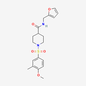 molecular formula C19H24N2O5S B3450825 N-(2-furylmethyl)-1-[(4-methoxy-3-methylphenyl)sulfonyl]-4-piperidinecarboxamide 
