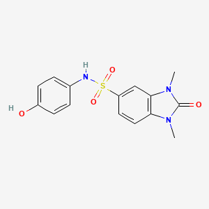 molecular formula C15H15N3O4S B3450880 N-(4-hydroxyphenyl)-1,3-dimethyl-2-oxobenzimidazole-5-sulfonamide 