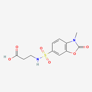 molecular formula C11H12N2O6S B3450922 3-(3-methyl-2-oxo-2,3-dihydro-1,3-benzoxazole-6-sulfonamido)propanoic acid 