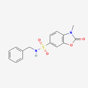 molecular formula C15H14N2O4S B3450927 N-benzyl-3-methyl-2-oxo-2,3-dihydro-1,3-benzoxazole-6-sulfonamide 