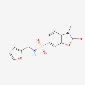 molecular formula C13H12N2O5S B3450932 N-[(FURAN-2-YL)METHYL]-3-METHYL-2-OXO-2,3-DIHYDRO-1,3-BENZOXAZOLE-6-SULFONAMIDE 