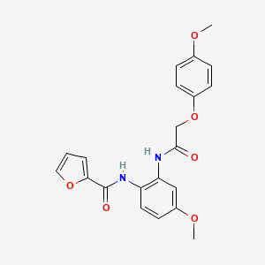 molecular formula C21H20N2O6 B3450949 N-[4-methoxy-2-[[2-(4-methoxyphenoxy)acetyl]amino]phenyl]furan-2-carboxamide 