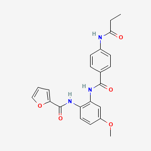 molecular formula C22H21N3O5 B3450951 N-(4-methoxy-2-{[4-(propionylamino)benzoyl]amino}phenyl)-2-furamide 