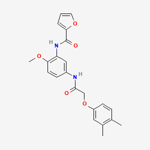 molecular formula C22H22N2O5 B3450970 N-(5-{[(3,4-dimethylphenoxy)acetyl]amino}-2-methoxyphenyl)-2-furamide 