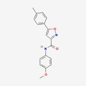 molecular formula C18H16N2O3 B3450984 N-(4-methoxyphenyl)-5-(4-methylphenyl)-1,2-oxazole-3-carboxamide 