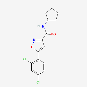 molecular formula C15H14Cl2N2O2 B3451012 N-cyclopentyl-5-(2,4-dichlorophenyl)-3-isoxazolecarboxamide 
