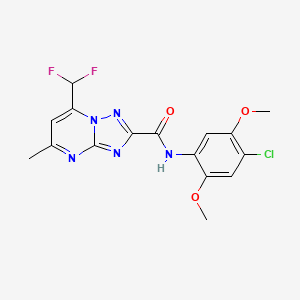 molecular formula C16H14ClF2N5O3 B3451060 N-(4-chloro-2,5-dimethoxyphenyl)-7-(difluoromethyl)-5-methyl[1,2,4]triazolo[1,5-a]pyrimidine-2-carboxamide 