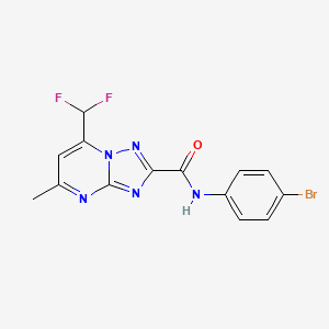 molecular formula C14H10BrF2N5O B3451086 N-(4-bromophenyl)-7-(difluoromethyl)-5-methyl-[1,2,4]triazolo[1,5-a]pyrimidine-2-carboxamide 