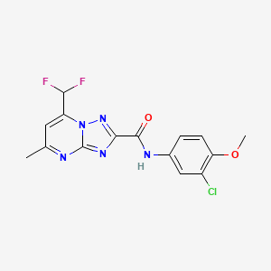 molecular formula C15H12ClF2N5O2 B3451139 N-(3-chloro-4-methoxyphenyl)-7-(difluoromethyl)-5-methyl-[1,2,4]triazolo[1,5-a]pyrimidine-2-carboxamide 