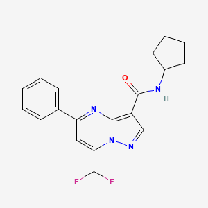 molecular formula C19H18F2N4O B3451179 N~3~-CYCLOPENTYL-7-(DIFLUOROMETHYL)-5-PHENYLPYRAZOLO[1,5-A]PYRIMIDINE-3-CARBOXAMIDE 