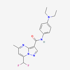 molecular formula C19H21F2N5O B3451231 N-[4-(diethylamino)phenyl]-7-(difluoromethyl)-5-methylpyrazolo[1,5-a]pyrimidine-3-carboxamide 