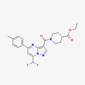 molecular formula C23H24F2N4O3 B3451237 ethyl 1-{[7-(difluoromethyl)-5-(4-methylphenyl)pyrazolo[1,5-a]pyrimidin-3-yl]carbonyl}-4-piperidinecarboxylate 