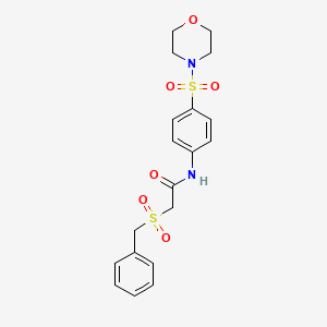 molecular formula C19H22N2O6S2 B3451324 N-[4-(MORPHOLINE-4-SULFONYL)PHENYL]-2-PHENYLMETHANESULFONYLACETAMIDE 
