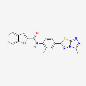 molecular formula C20H15N5O2S B3451447 N-[2-methyl-4-(3-methyl[1,2,4]triazolo[3,4-b][1,3,4]thiadiazol-6-yl)phenyl]-1-benzofuran-2-carboxamide 