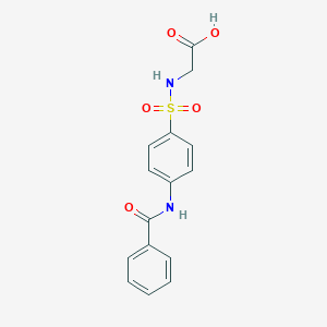 molecular formula C15H14N2O5S B034515 2-[(4-Benzamidophenyl)sulfonylamino]acetic acid CAS No. 109065-69-2