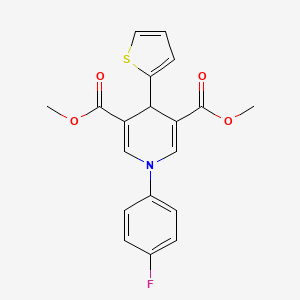 molecular formula C19H16FNO4S B3451536 dimethyl 1-(4-fluorophenyl)-4-(2-thienyl)-1,4-dihydro-3,5-pyridinedicarboxylate 