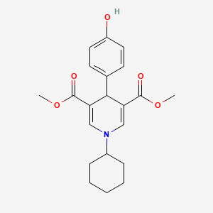 molecular formula C21H25NO5 B3451546 dimethyl 1-cyclohexyl-4-(4-hydroxyphenyl)-1,4-dihydro-3,5-pyridinedicarboxylate 