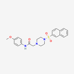 molecular formula C23H25N3O4S B3451587 N-(4-methoxyphenyl)-2-(4-naphthalen-2-ylsulfonylpiperazin-1-yl)acetamide 