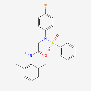 molecular formula C22H21BrN2O3S B3451627 N~2~-(4-bromophenyl)-N~1~-(2,6-dimethylphenyl)-N~2~-(phenylsulfonyl)glycinamide 