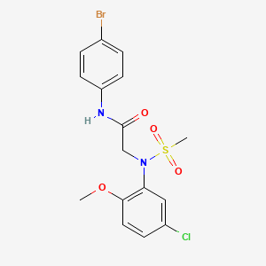 molecular formula C16H16BrClN2O4S B3451629 N~1~-(4-bromophenyl)-N~2~-(5-chloro-2-methoxyphenyl)-N~2~-(methylsulfonyl)glycinamide 