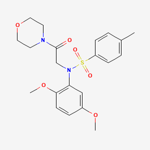 molecular formula C21H26N2O6S B3451630 N-(2,5-dimethoxyphenyl)-4-methyl-N-(2-morpholin-4-yl-2-oxoethyl)benzenesulfonamide 