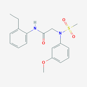 molecular formula C18H22N2O4S B3451632 N-(2-ethylphenyl)-2-(3-methoxy-N-methylsulfonylanilino)acetamide 