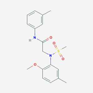 molecular formula C18H22N2O4S B3451655 N~2~-(2-methoxy-5-methylphenyl)-N~1~-(3-methylphenyl)-N~2~-(methylsulfonyl)glycinamide 