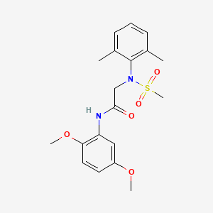 molecular formula C19H24N2O5S B3451662 N-(2,5-dimethoxyphenyl)-2-(2,6-dimethyl-N-methylsulfonylanilino)acetamide 